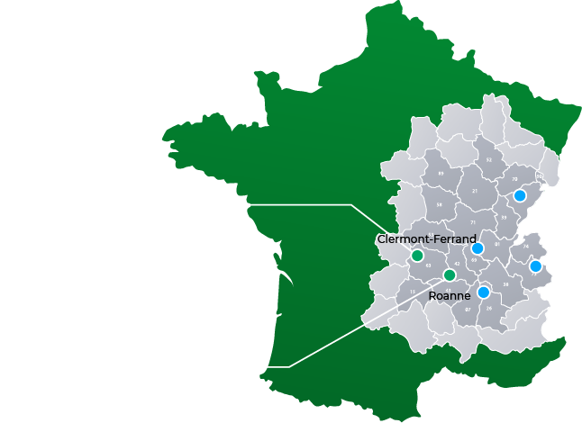 Points d'implantation et adresses de Réalités Urbanisme & Aménagement