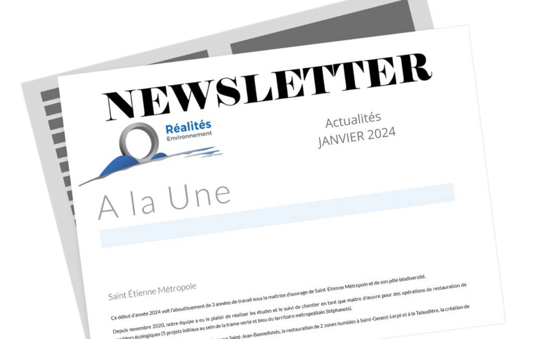 Newsletter JANVIER Réalités Environnement