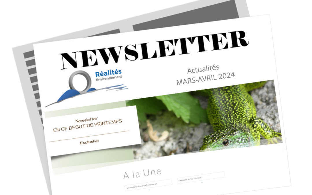 Newsletter Mars /Avril Réalités Environnement